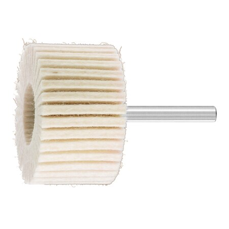 2 Mounted Felt Flap Wheel, 1 Thick - 1/4 Shank, Hard Grade 5PK